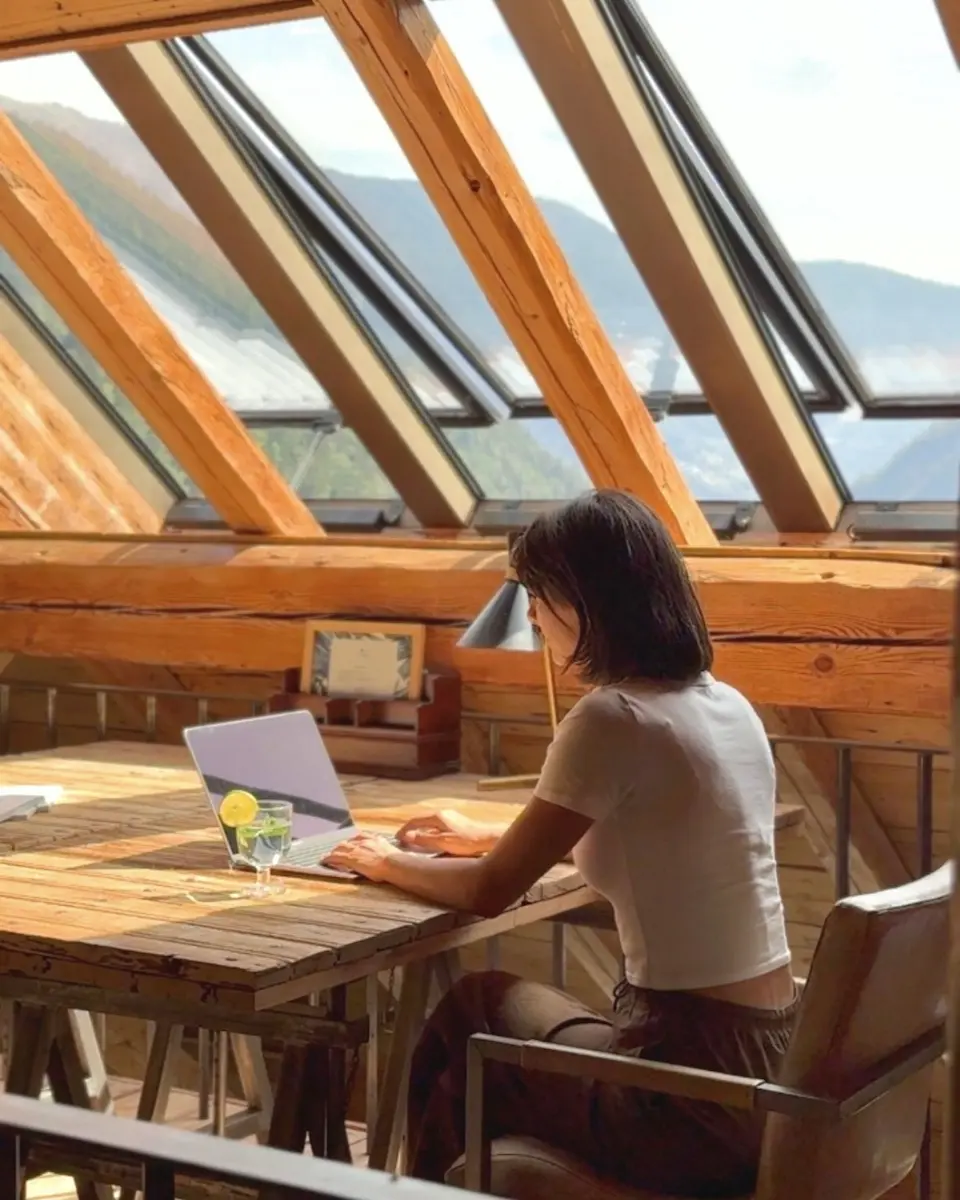 Workspace at the Ferme du Passieu, just a stone's throw from Megève